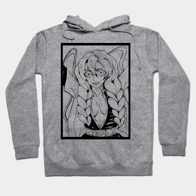 mitsuri kanroji the love hashira in demon slayer Hoodie by jorge_lebeau